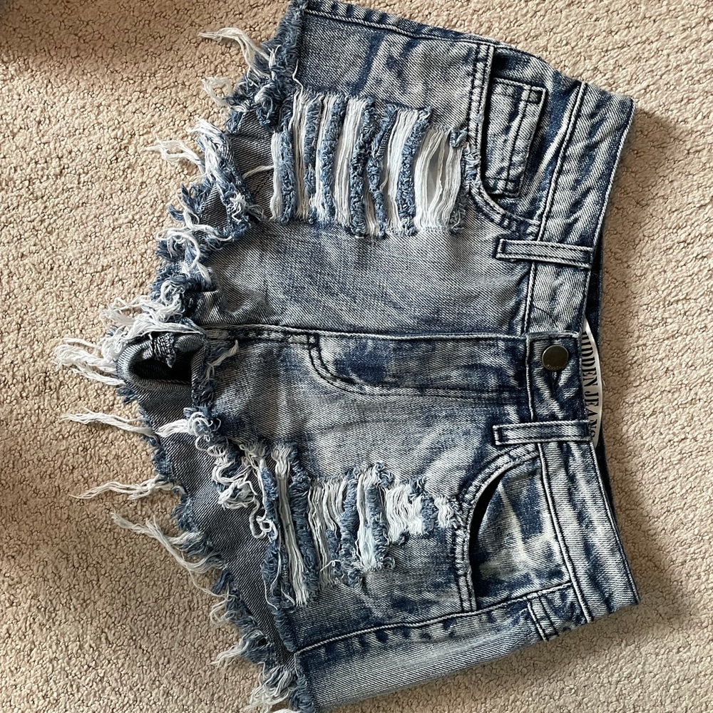 High rise jean shorts